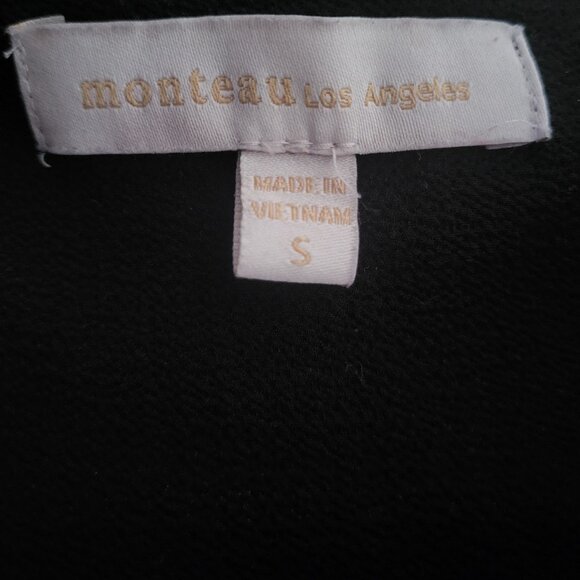 Monteau LA Black Midi Bow Tiered Dress Small - Picture 5 of 6